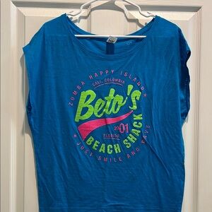 Zumba Blue Beto's Beach Shack Graphic Tee